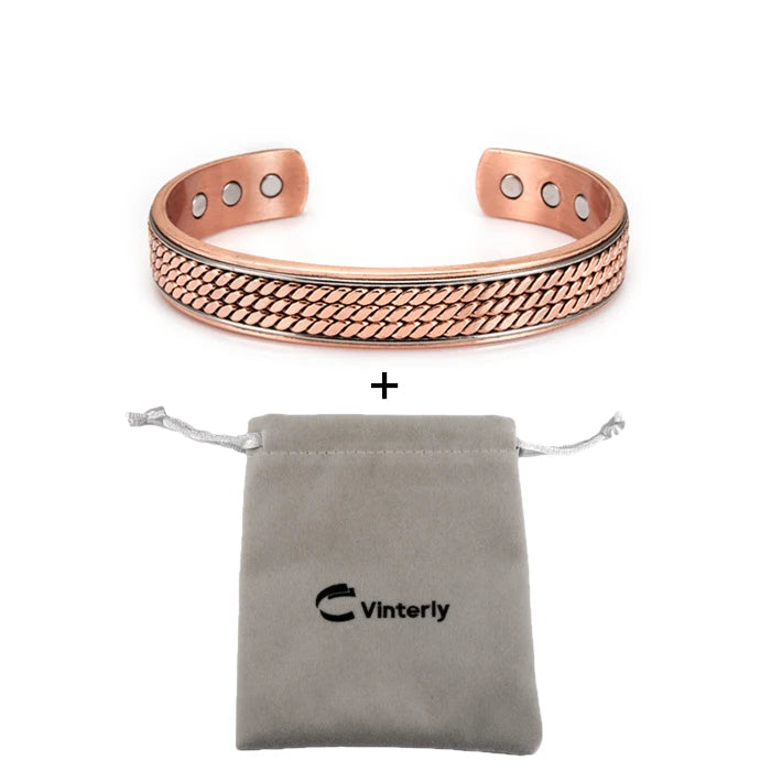 Vinterly Twisted  Magnetic Therapy Adjustable Wide Bangles