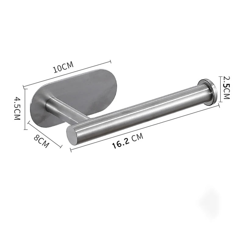 Adhesive Toilet Paper Holder Stainless Steel Wall Mount