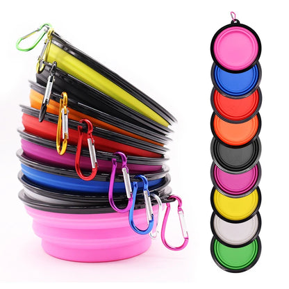 Collapsible Pet Silicone Dog Food Water Bowl Outdoor