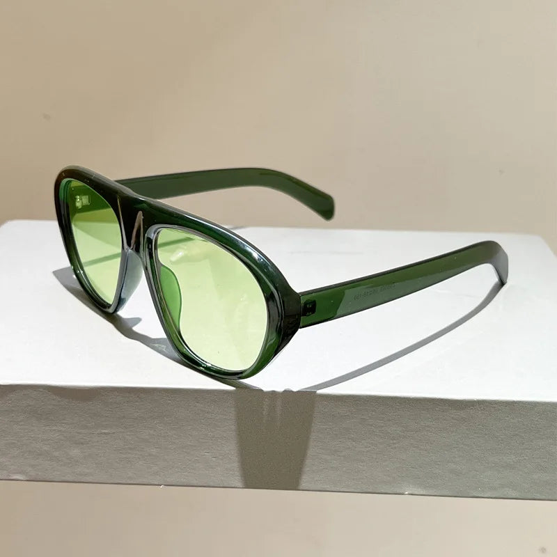 new fashion leopard gradient oval sunglasses for women