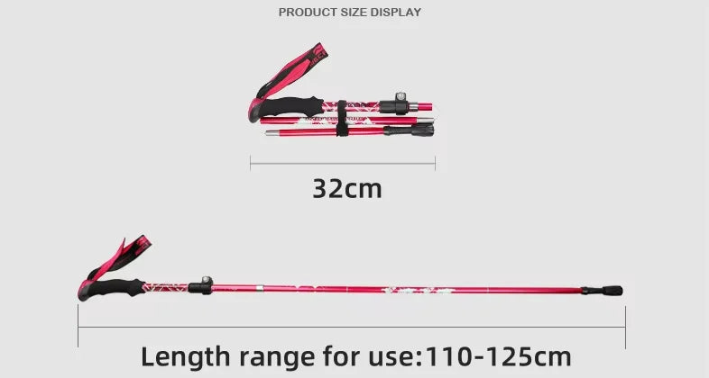 Trekking Poles Ultralight Foldable Telescopic Walking Hiking