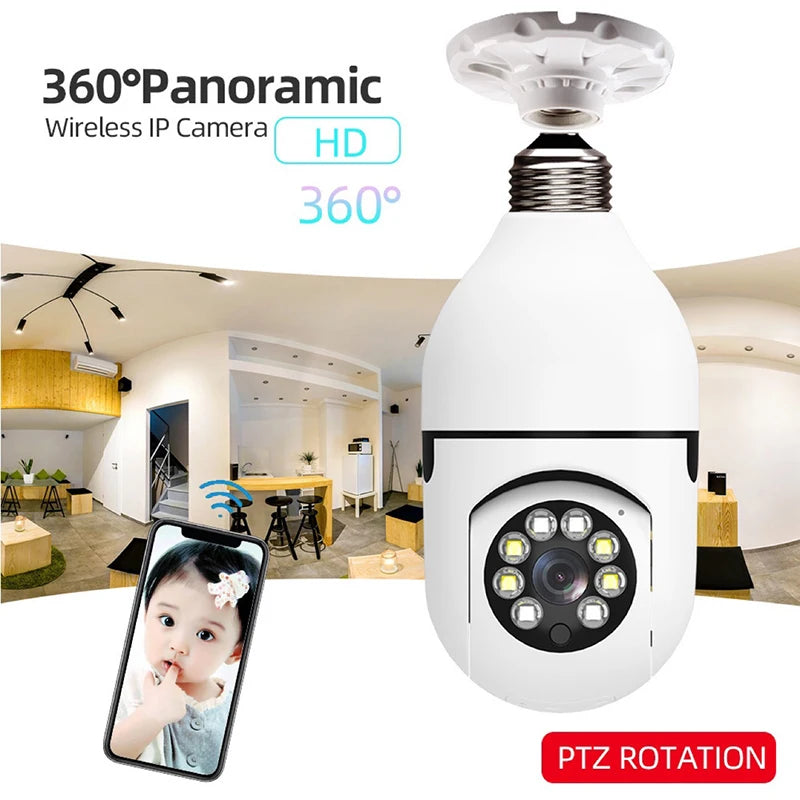 1080P HD E27 Bulb Surveillance Camera Anti-theft Outdoor