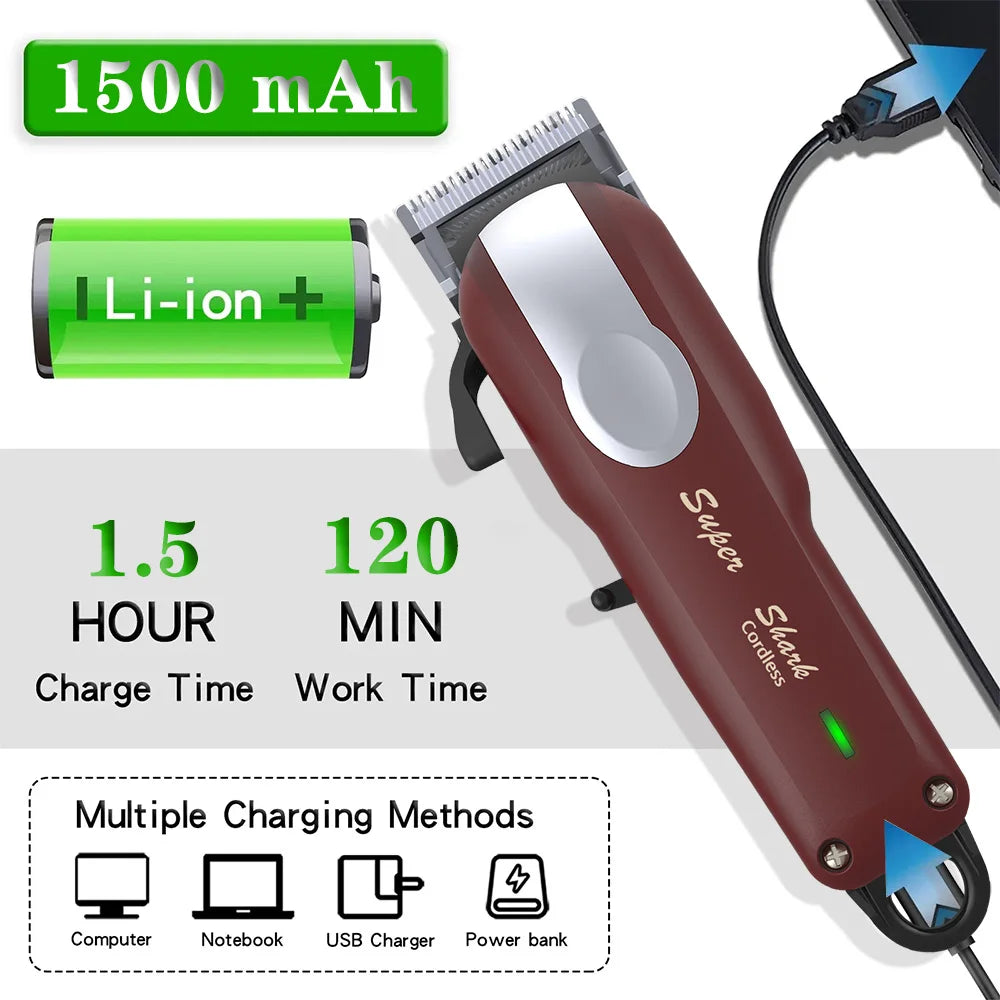 Professional Hair Clipper Lithium Battery Trimmer