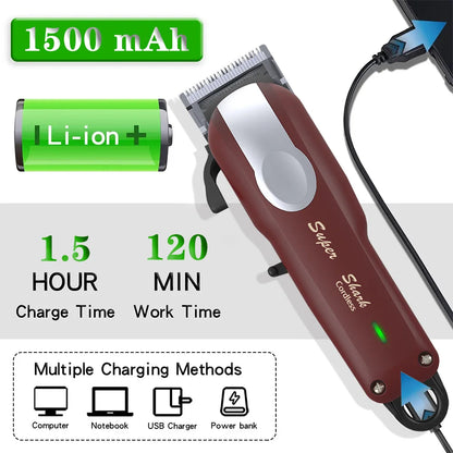 Professional Hair Clipper Lithium Battery Trimmer