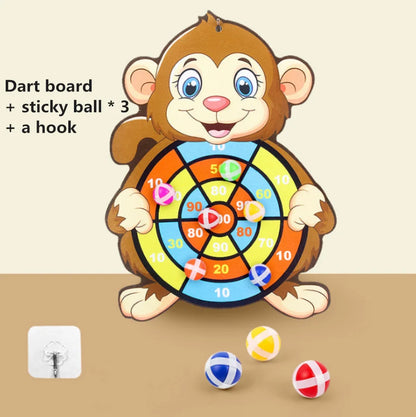 Child Montessori Toys Cartoon Animal Dart Board Sticky Ball