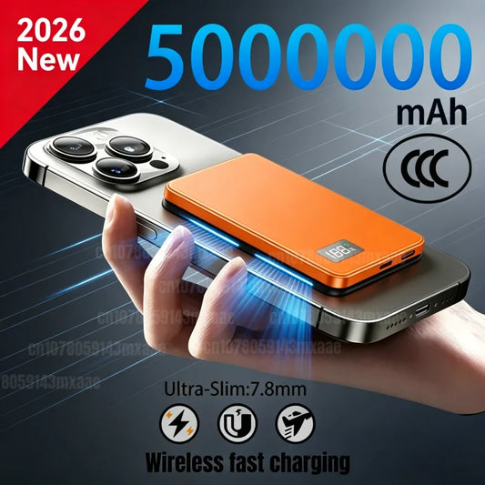 Wireless Magnetic 500000mAh Power Bank Fast Charging