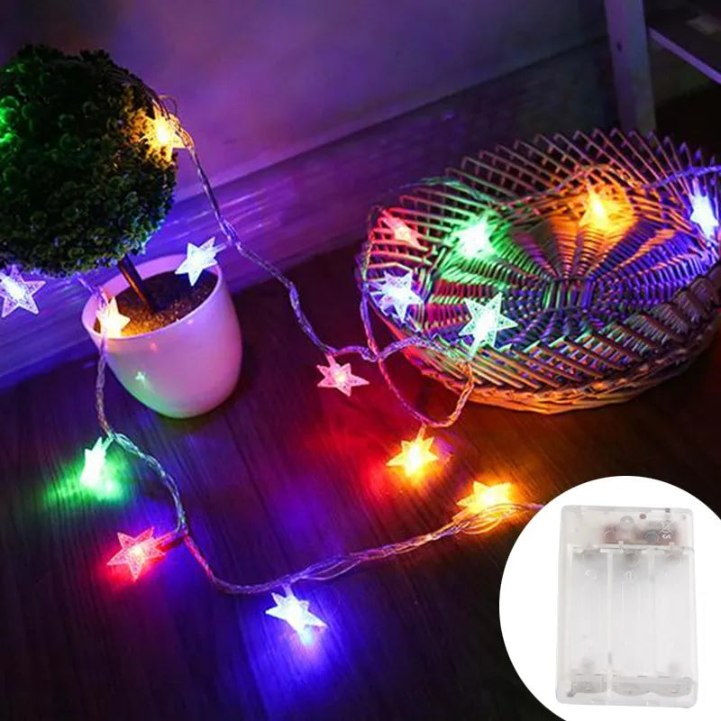 LED Star Fairy Lights Outdoor Chain Lights Garland Decoration
