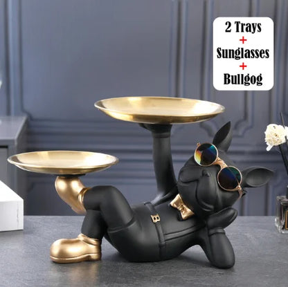 Bulldog Animal Figurines Cool Dog Statue Sculpture Decoration
