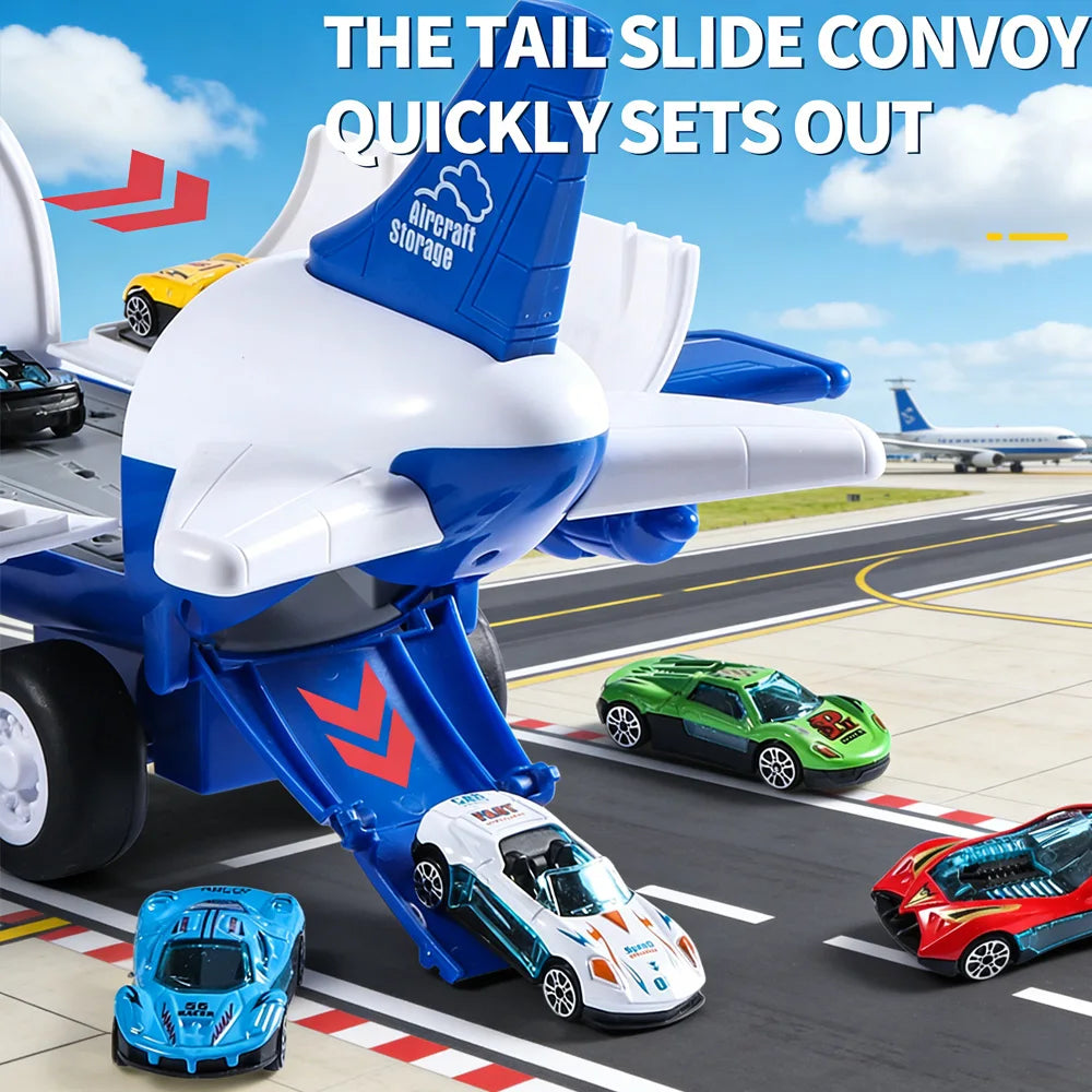 Inertial Plane Toy Set with 6 Mini Cars