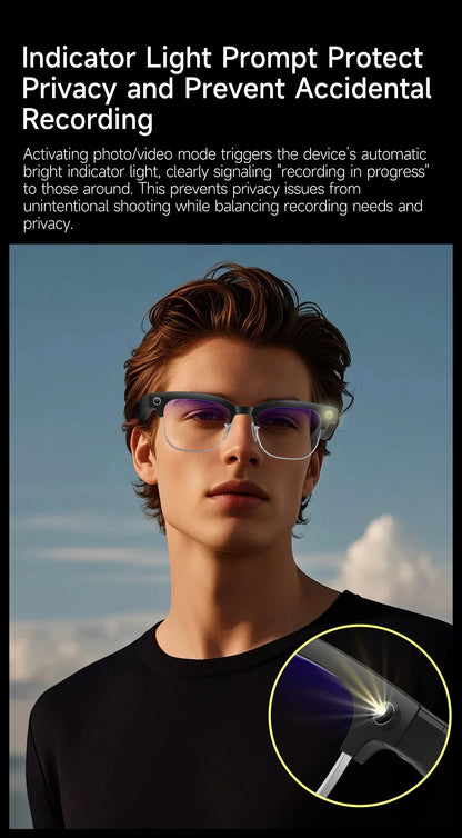 New Upgrade Smart Glasses With Camera Video Recording