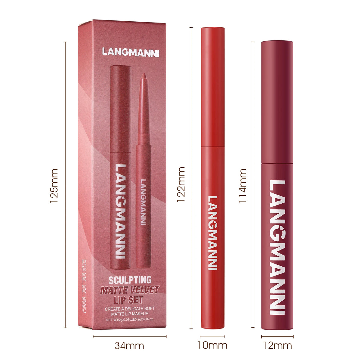 Integrated waterproof lipliner lipstick set