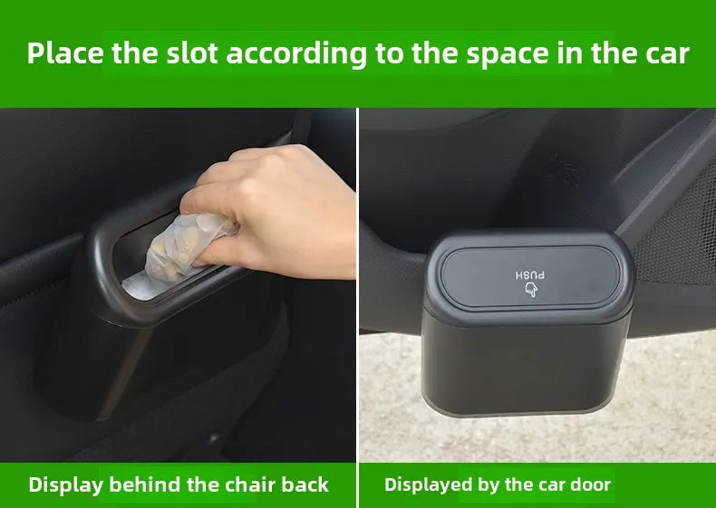 Car Trash Bin Kit Black Square Pressing With Lid