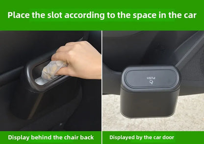 Car Trash Bin Kit Black Square Pressing With Lid