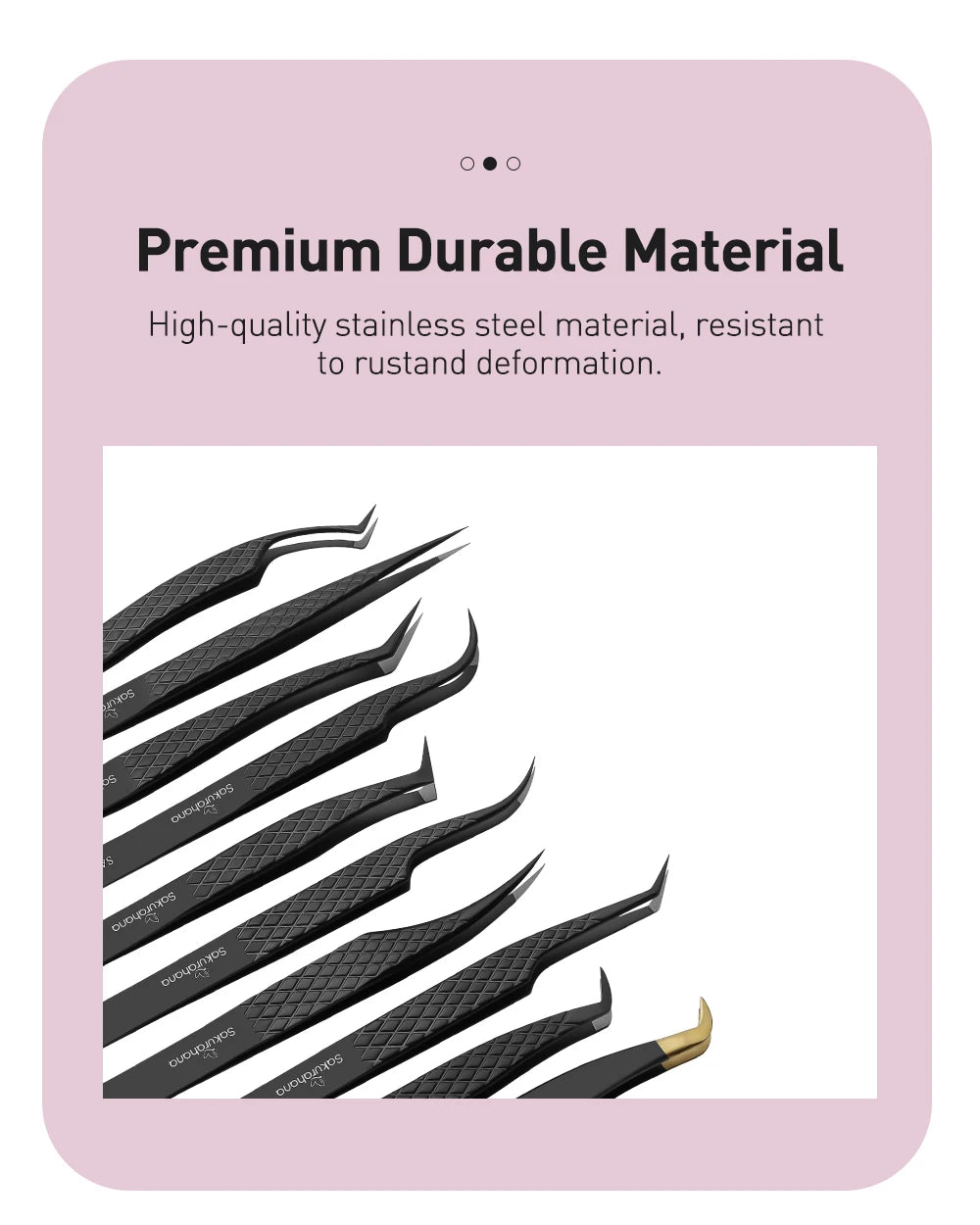 SAKURAHANA High-end Eyelash Tweezers Black Fiber Tip