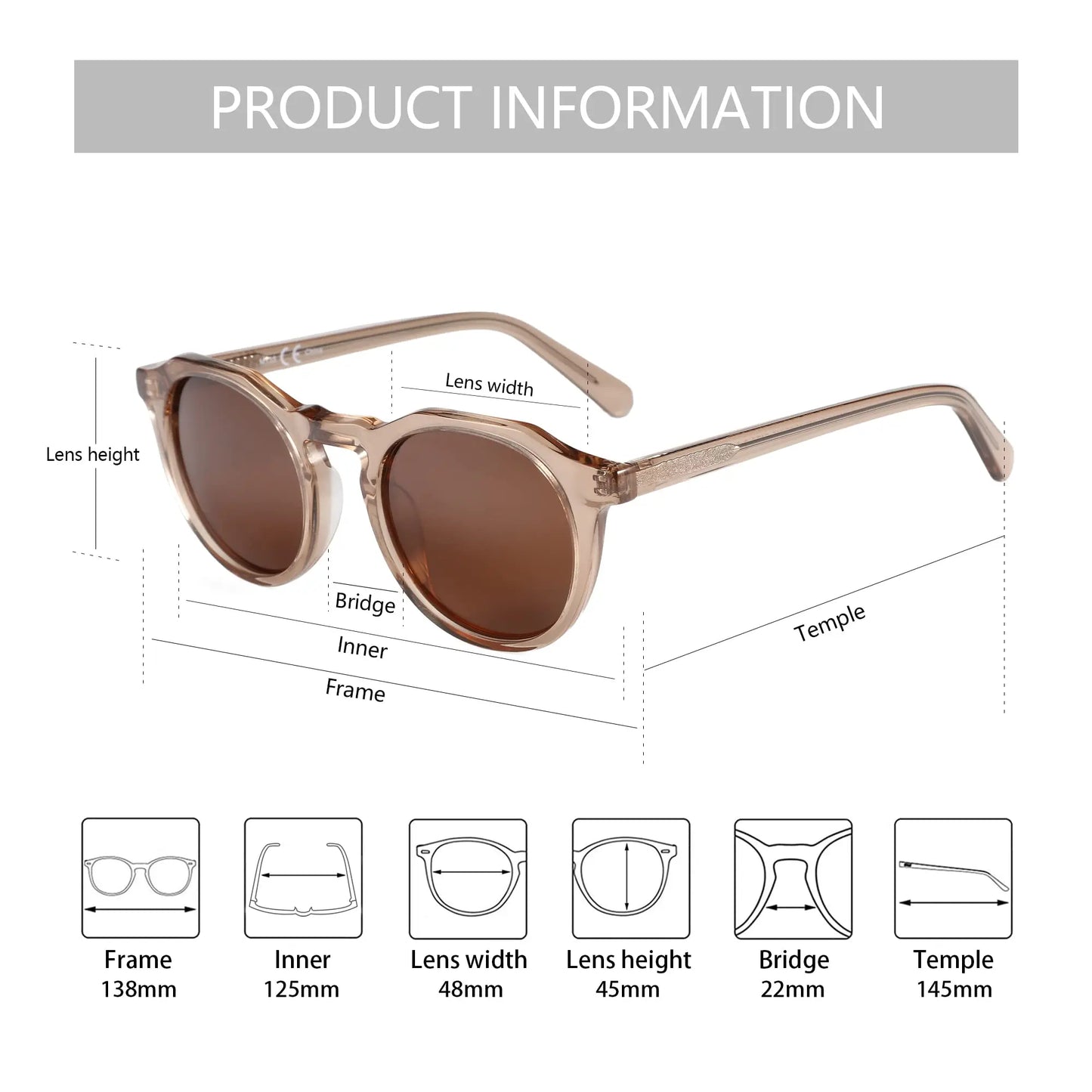 ZENOTTIC Vintage Round Polarized Sunglasses for Men Women