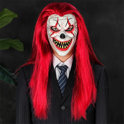 Collector's Grade Hand-Painted Red Haired Clown Mask