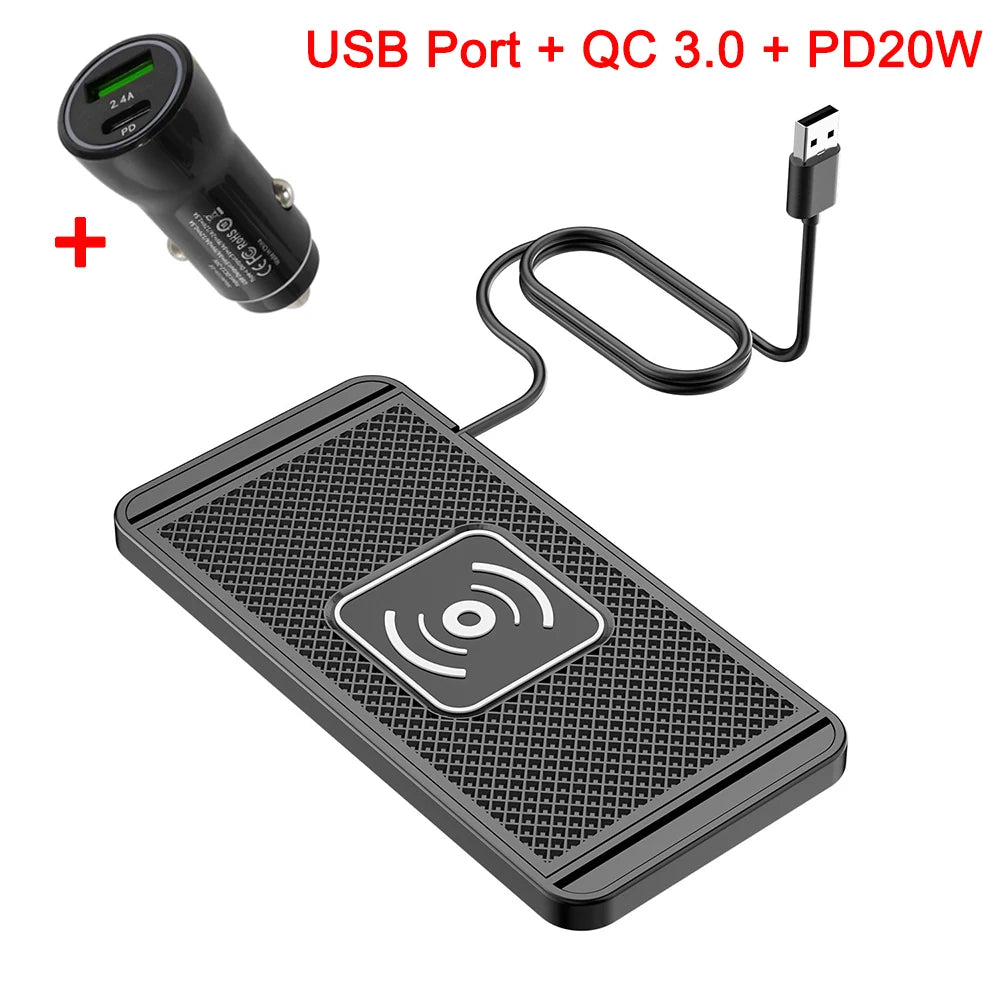 Car Wireless Charger Non-Slip Pad Silicone Fast Charging