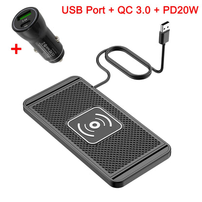 Car Wireless Charger Non-Slip Pad Silicone Fast Charging