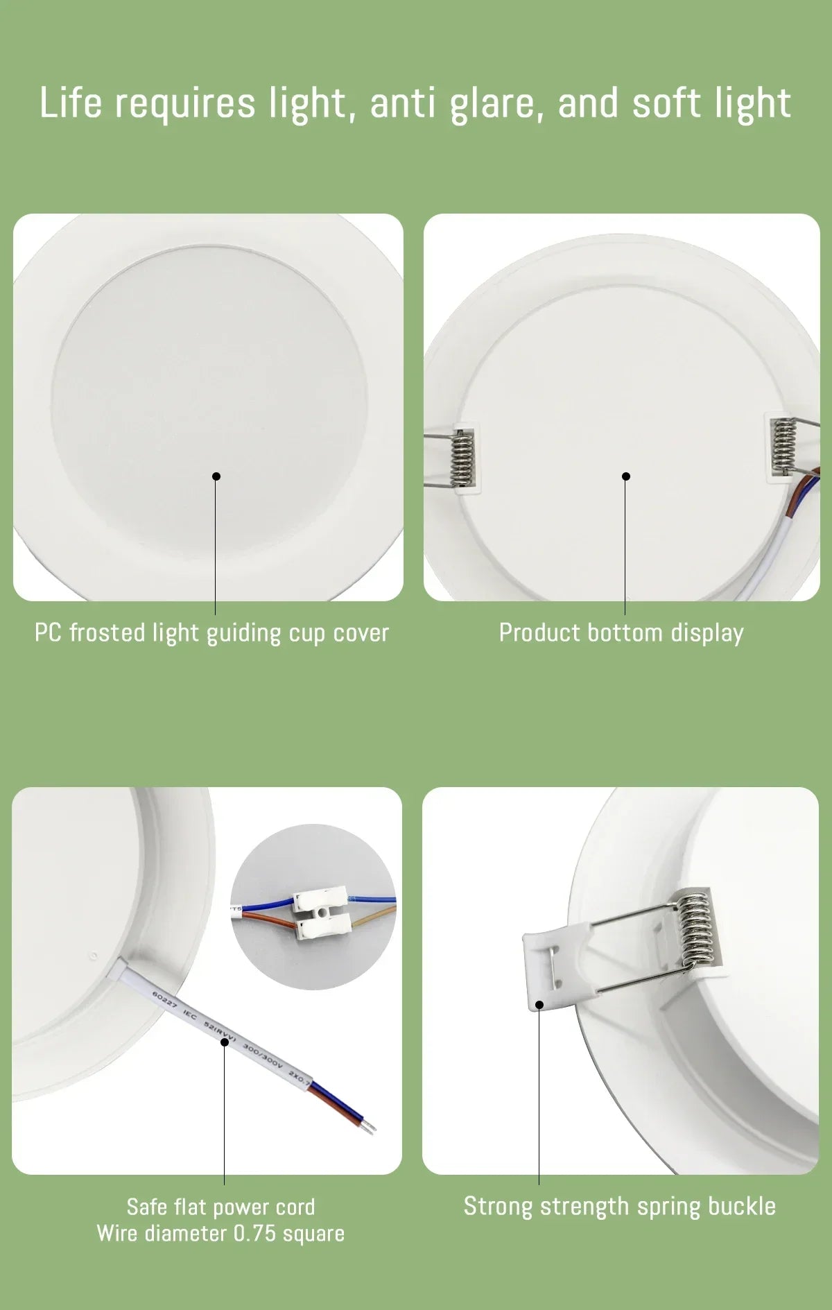 8Pack Round Led Panel Light Recessed Led Downlight Lighting