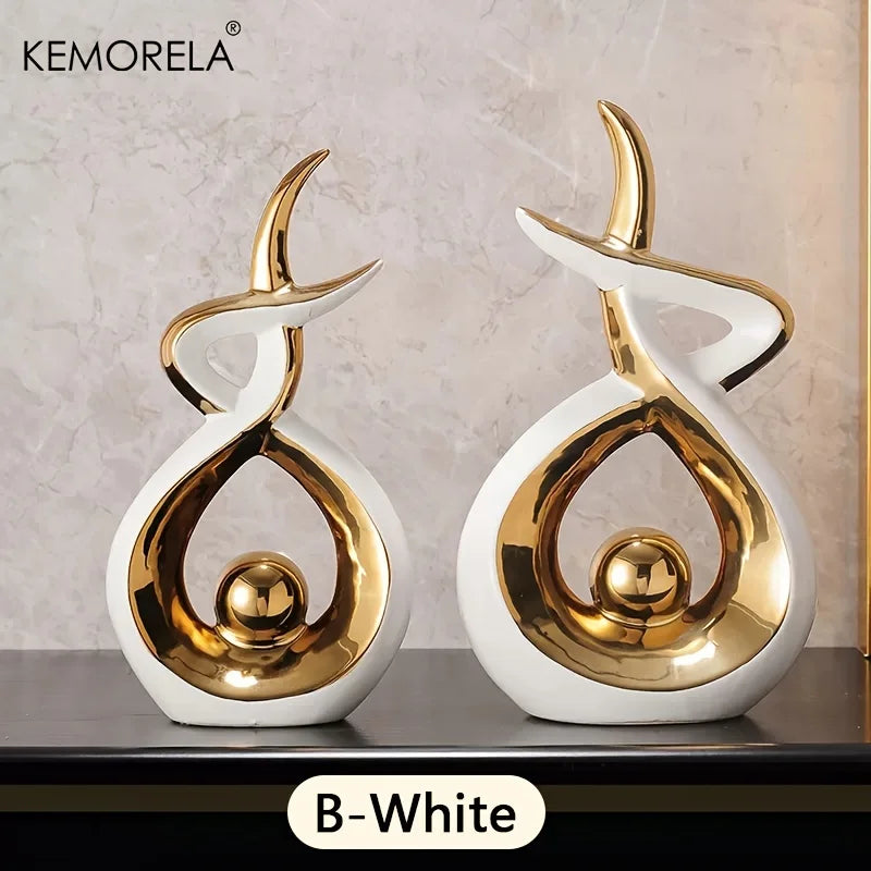 Ceramics Statue Exquisite Home Decor Modern Abstract Art Statue