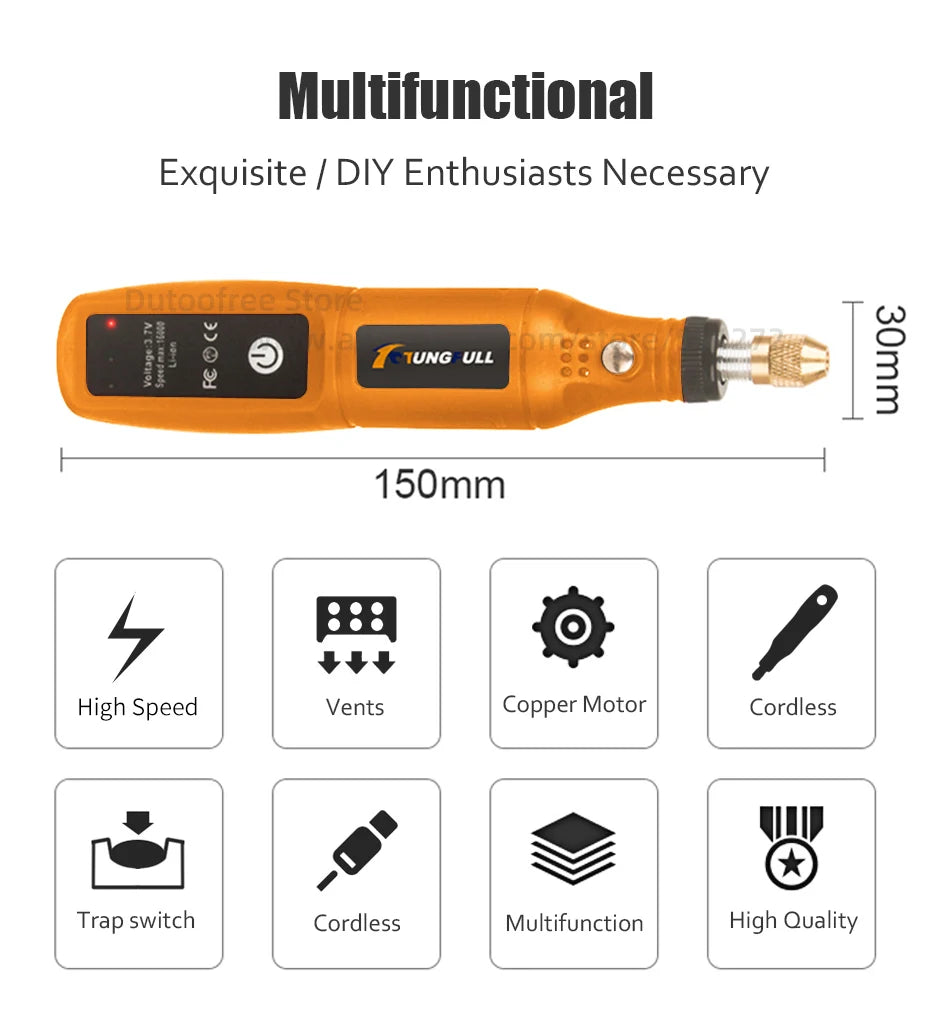 Mini Wireless Drill Rechargeable Polishing Machine Engraving