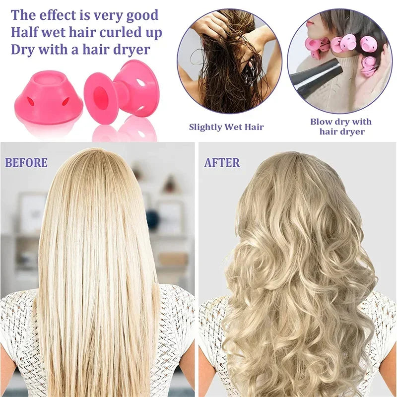 Soft Rubber Silicone Heatless Hair Curler Hair Styling