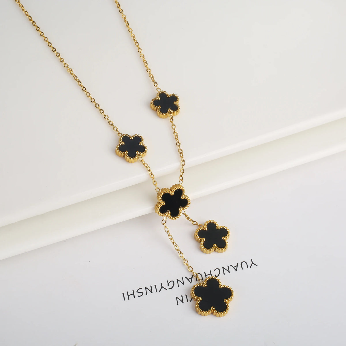Stainless Steel Laser Five Leaf Flower Petal Adjustable Clover