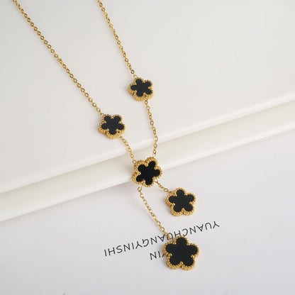 Stainless Steel Laser Five Leaf Flower Petal Adjustable Clover