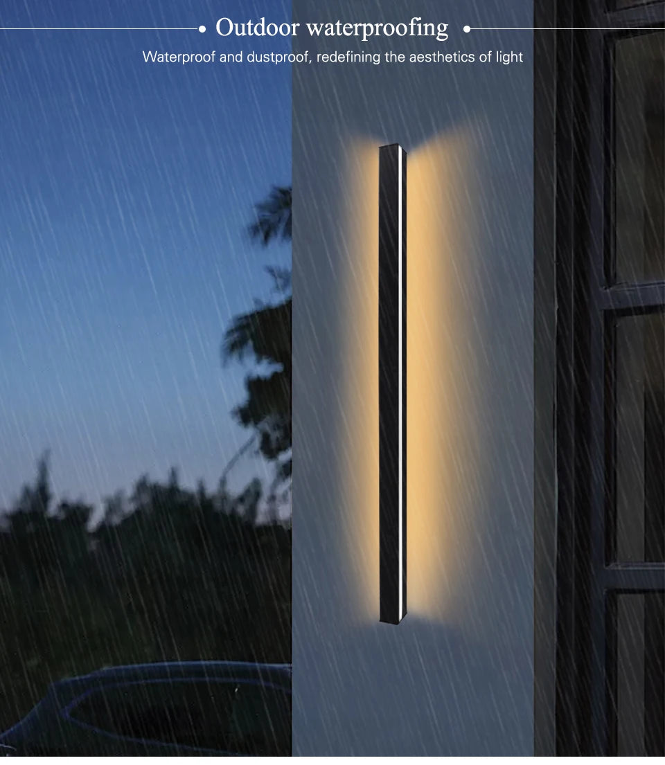 LED Lighting Wall Lamp IP65 Garden AC Long Wall Light