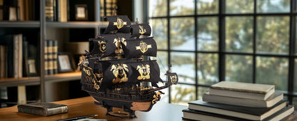 Seahorse Barque Wooden 3D Puzzle 1:100 Scale DIY Sailboat