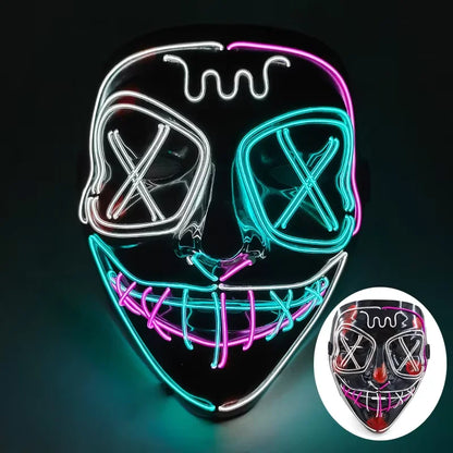 Wireless LED Purge Mask Halloween Horror Party Carnival Cosplay