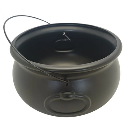 Black Cauldron Kettle Bucket Witches Sweets Candy Bowl for Halloween