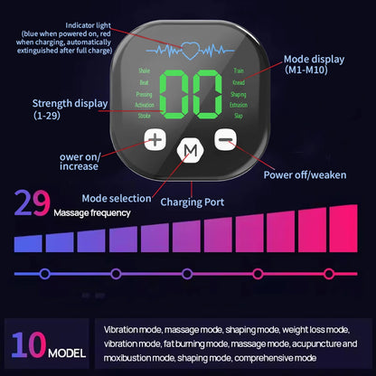 Smart EMS Ab Belt for Waist Toning & Muscle Stimulation - Fitness