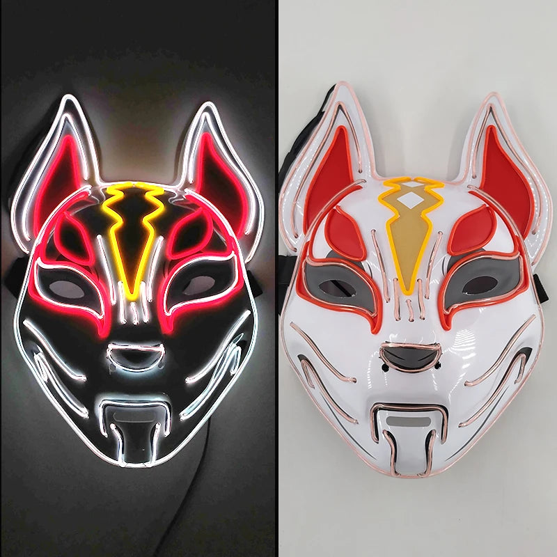 Glowing  Demon Slayer Mask Cosplay Japanese Cartoon