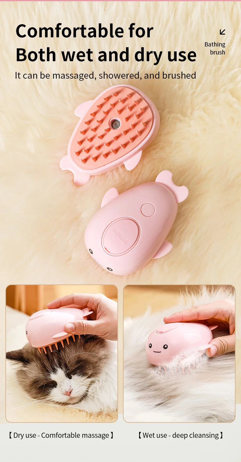 3 in 1 Pet Brush Cat Steam Brush Comb Dog Brush Electric Spray