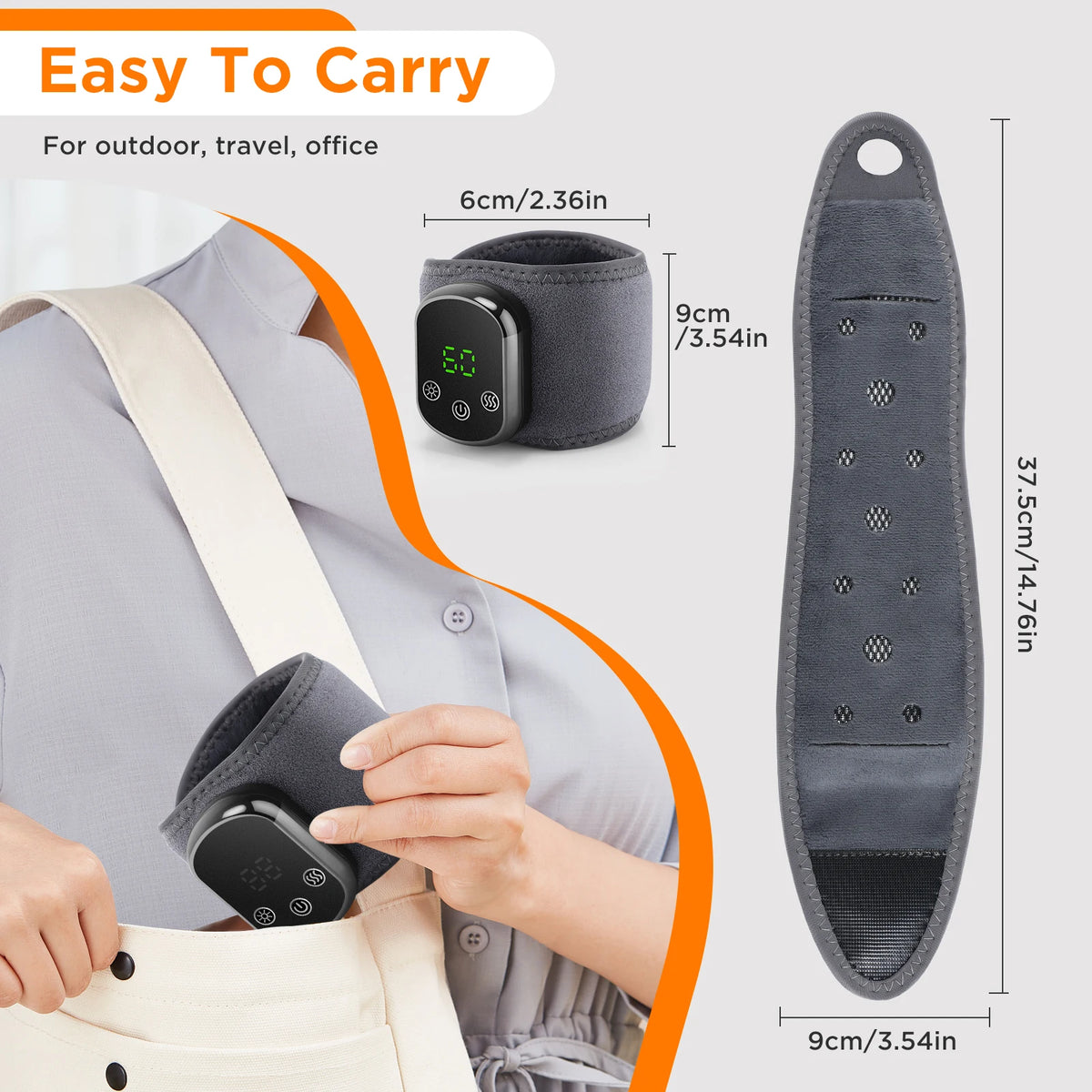 Cordless Wrist Brace with Heat Massager Wrap Rechargeable