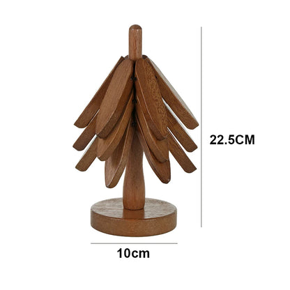 Tree Design Stand Bamboo Wooden Trivets Decorative