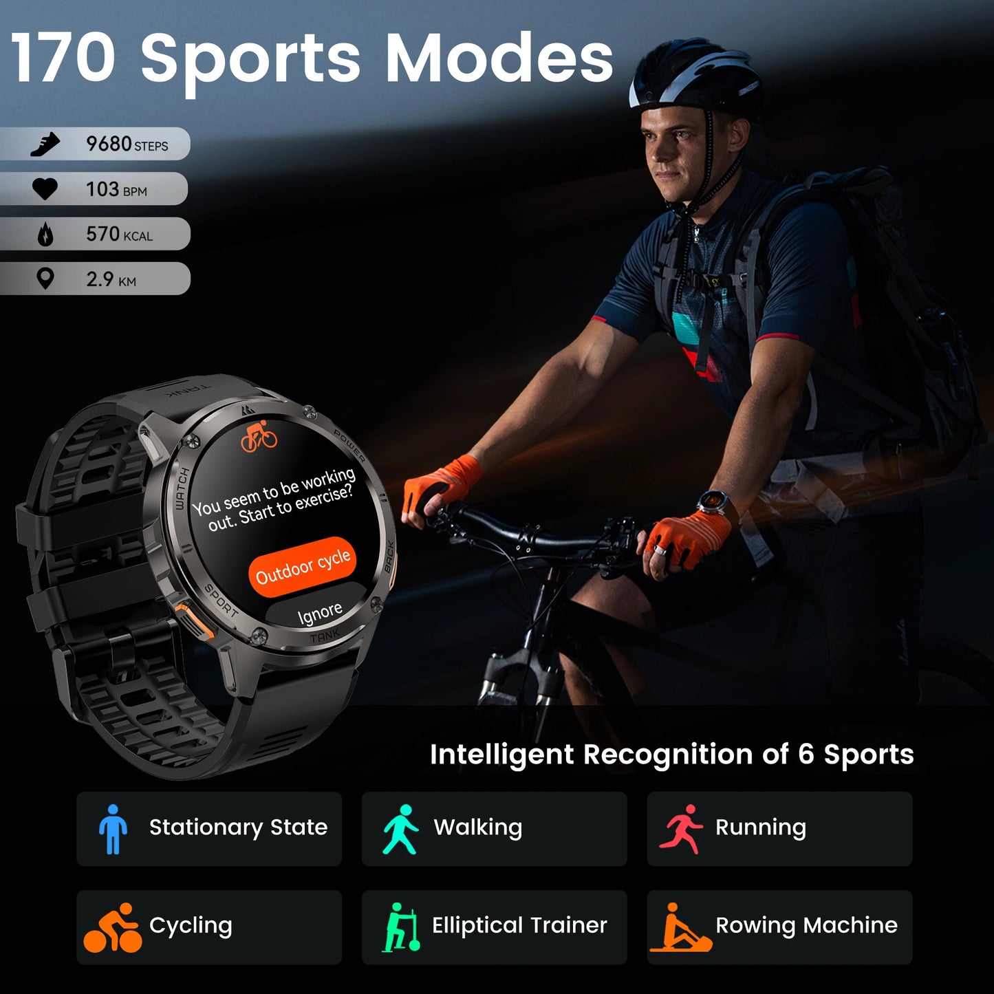 Original KOSPET TANK T3 Smart Watch For Men Military