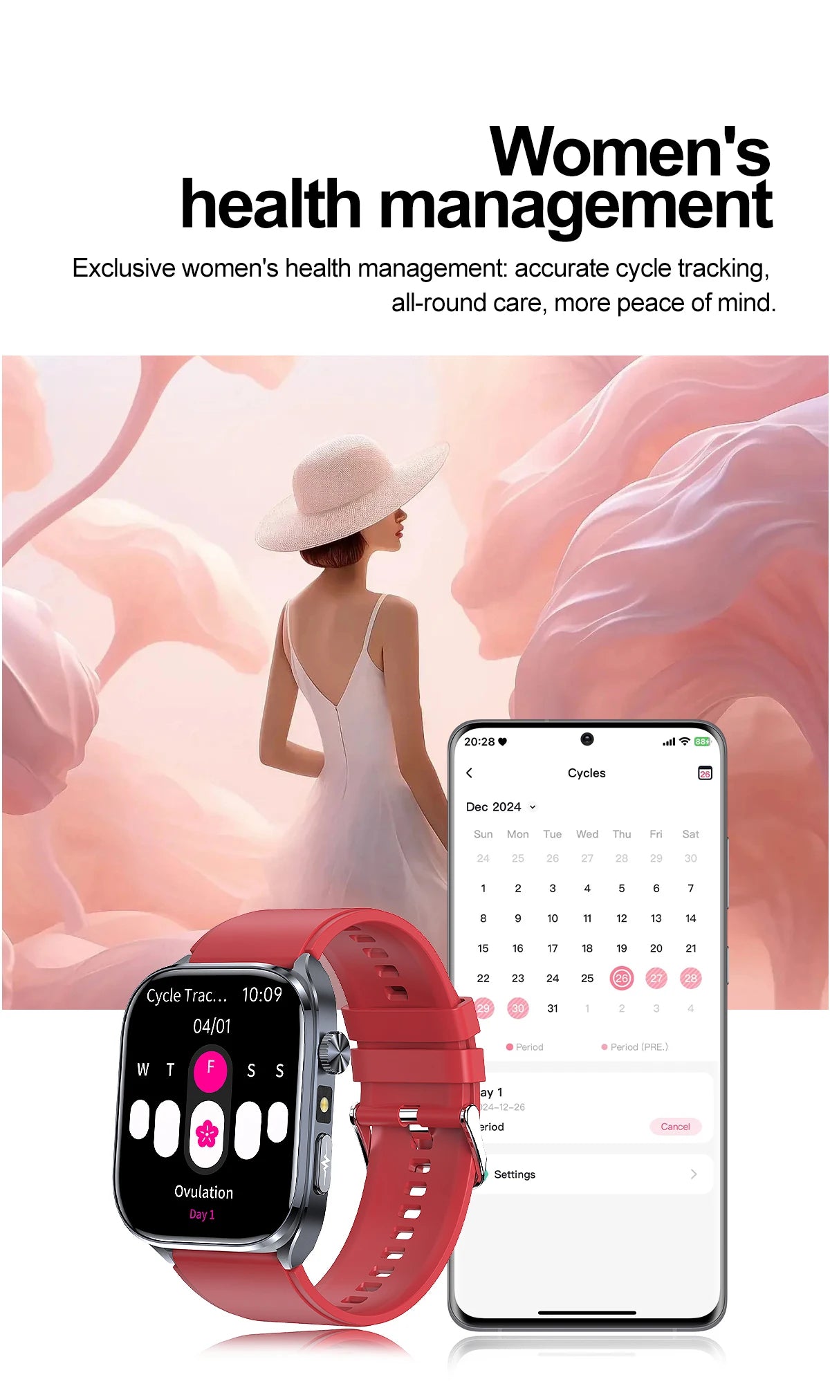 New AI Health Care Accurate detection ECG Smart Watch