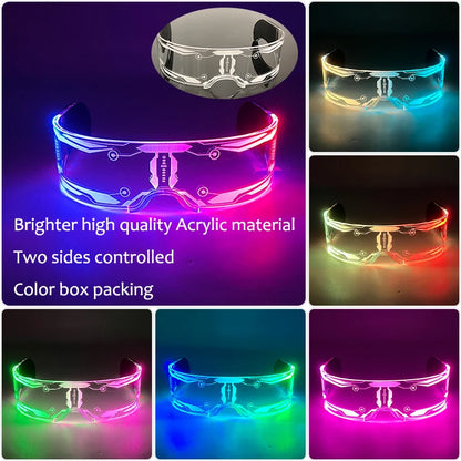 New Acrylic Luminous Glowing Cyberpunk Glasses LED Light
