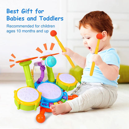 Kids Drum Set Toddlers 1-3 Musical Baby Educational Instruments