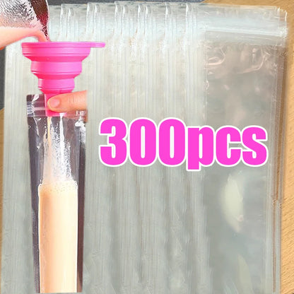 Disposable Ice Popsicle Mold Bags Clear Ice Block Packaging