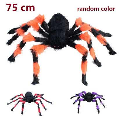 Halloween Plush Simulation Spider Colorful Black Ghost House