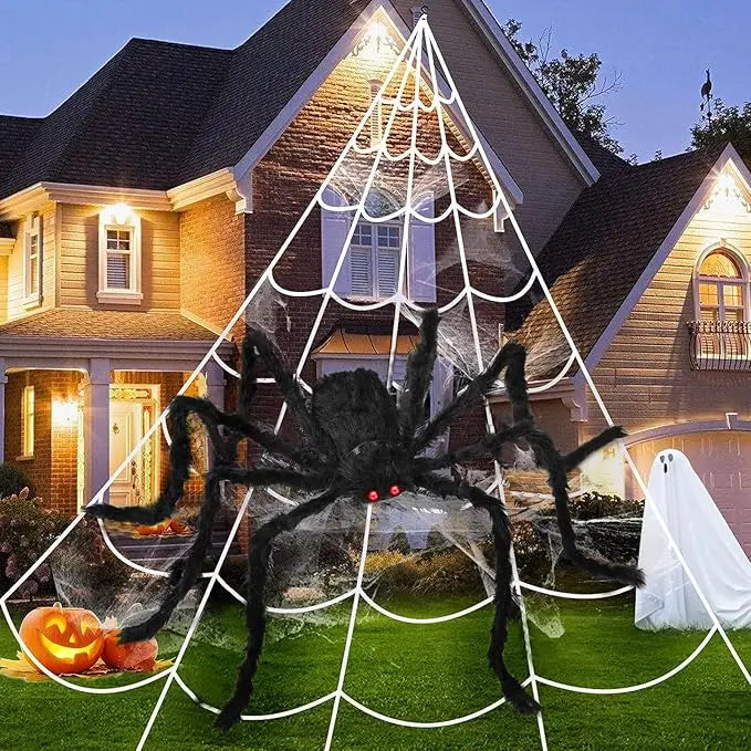 Halloween Plush Spider, 30-200cm Outdoor Giant Spider Decor Chamber Prank Black Spider