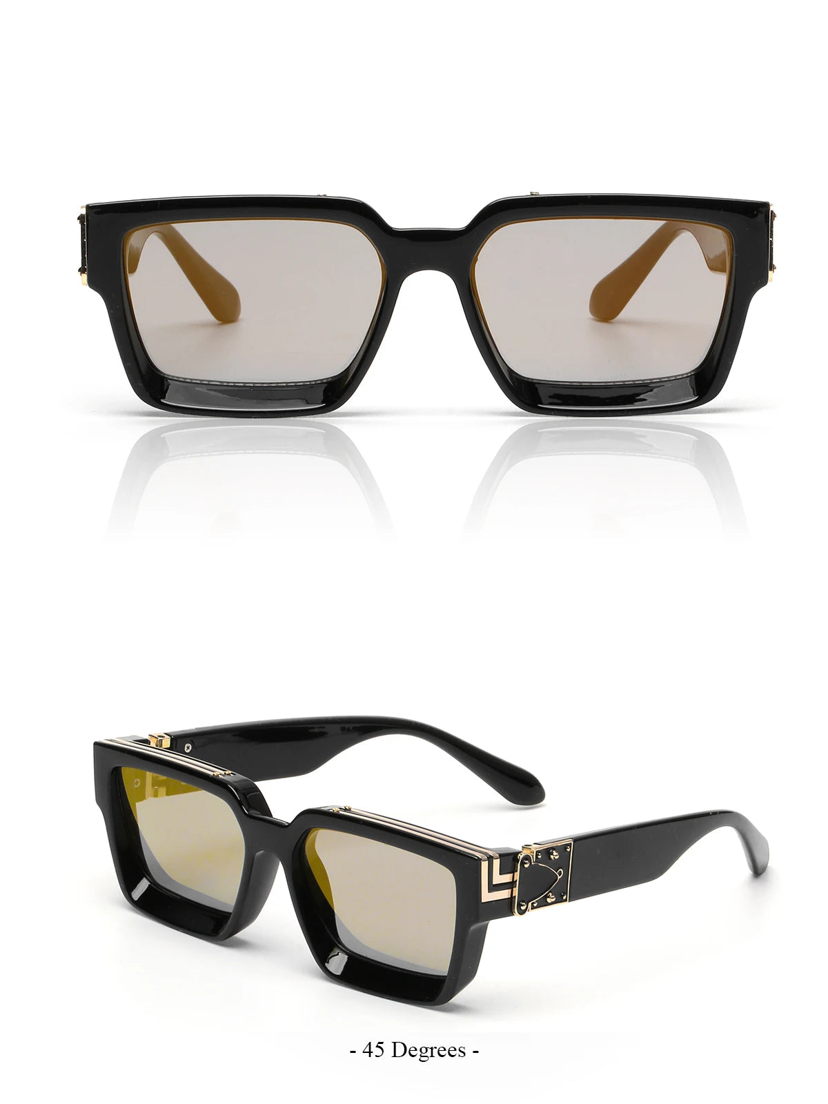 Retro Black Millionaire Shades Luxury Sunglasses
