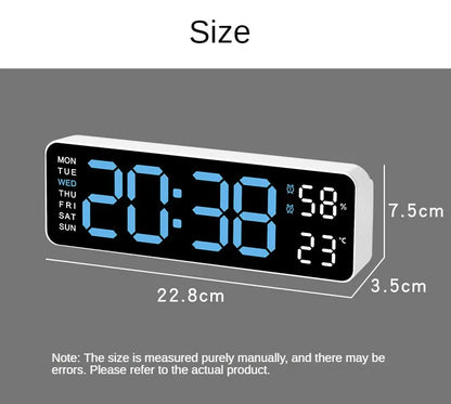 Large Digital Wall Clock Temperature and Humidity