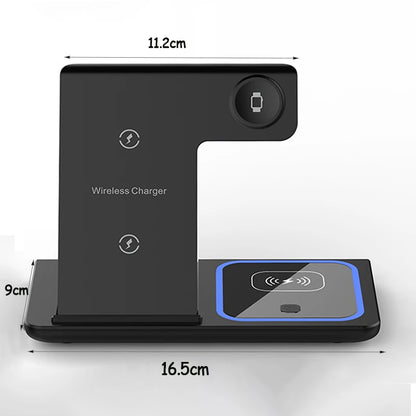 3 in 1 Wireless Charger Stand Pad Foldable Fast Charging