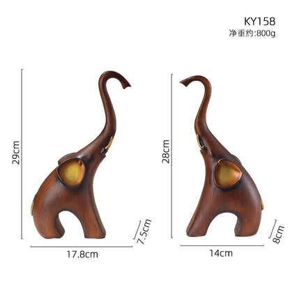 Imitation Wood Grain Animal Sculpture Creative Resin Craft