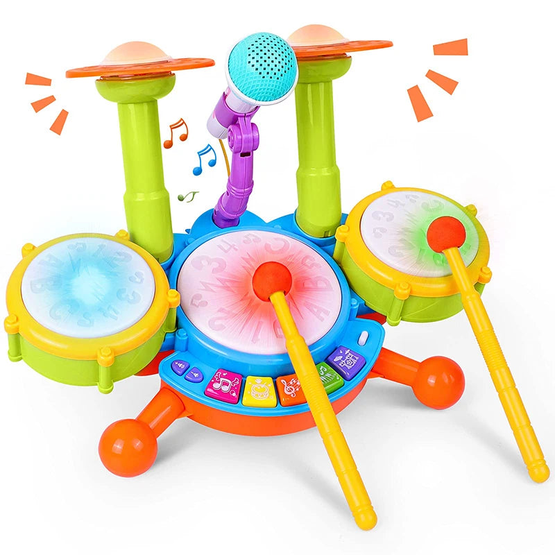 Kids Drum Set Toddlers 1-3 Musical Baby Educational Instruments