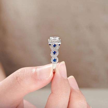 Wedding Rings Set for Women 925 Silver 2.6Ct Princess